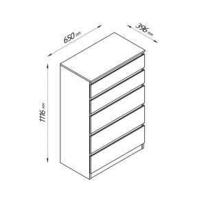 2.03.02.070.4 КАСТОР комод 5 ящиков RU серый в Сысерти - sysert.ok-mebel.com | фото 2