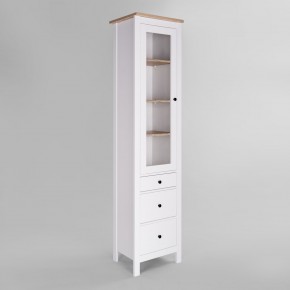 2.08.07.120.14 САГА шкаф с витриной 50 белый/ясень RU в Сысерти - sysert.ok-mebel.com | фото