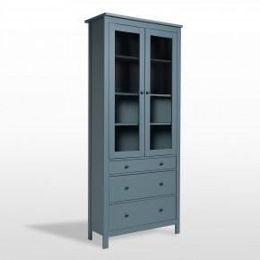 2.08.07.130.6 САГА шкаф с витриной 90 темно-бирюзовый RU в Сысерти - sysert.ok-mebel.com | фото