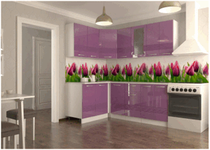 Кухонный гарнитур угловой Волна 1800 (фиолетовый металлик) в Сысерти - sysert.ok-mebel.com | фото 1