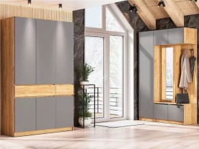 АВИНЬОН Прихожая Пенал (Дуб Крафт золотой/Графит серый) в Сысерти - sysert.ok-mebel.com | фото 4