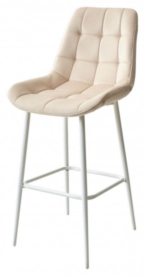 Барный стул ХОФМАН, цвет H-06 Бежевый, велюр / белый каркас М-City в Сысерти - sysert.ok-mebel.com | фото