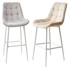 Барный стул ХОФМАН, цвет H-09 Светло-серый, велюр / белый каркас М-City в Сысерти - sysert.ok-mebel.com | фото 5