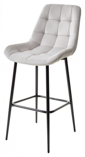 Барный стул ХОФМАН, цвет H-09 Светло-серый, велюр / черный каркас М-City в Сысерти - sysert.ok-mebel.com | фото 1