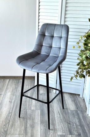 Барный стул ХОФМАН, цвет H-14 Серый, велюр / черный каркас М-City в Сысерти - sysert.ok-mebel.com | фото 2
