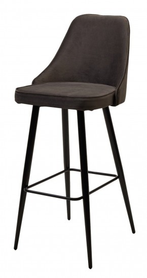 Барный стул NEPAL-BAR ГРАФИТ #14, велюр/ черный каркас (H=78cm) М-City в Сысерти - sysert.ok-mebel.com | фото 1