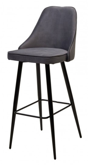Барный стул NEPAL-BAR СЕРЫЙ #27, велюр/ черный каркас (H=78cm) М-City в Сысерти - sysert.ok-mebel.com | фото 1