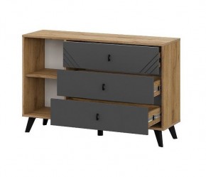 БАЙКАЛ Комод 3 ящика (со створкой) Графит/Дуб золотой в Сысерти - sysert.ok-mebel.com | фото 3