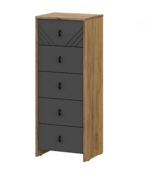 БАЙКАЛ Комод (5 ящиков) Графит/Дуб золотой в Сысерти - sysert.ok-mebel.com | фото