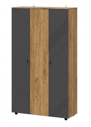 БАЙКАЛ Шкаф трехстворчатый (Графит/Дуб золотой) в Сысерти - sysert.ok-mebel.com | фото