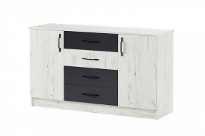 БЕАТРИС Комод К1400 (дуб крафт белый/антрацит) в Сысерти - sysert.ok-mebel.com | фото 2