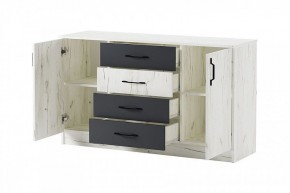 БЕАТРИС Комод К1400 (дуб крафт белый/антрацит) в Сысерти - sysert.ok-mebel.com | фото 3
