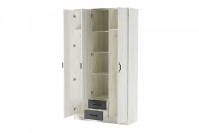 БЕАТРИС Шкаф Трио (дуб крафт белый/антрацит) в Сысерти - sysert.ok-mebel.com | фото 2