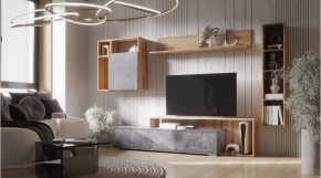 ДАЛЛАС Гостиная (модульная) цемент темный в Сысерти - sysert.ok-mebel.com | фото