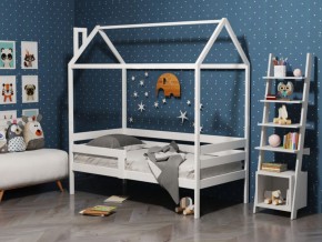 Детская кровать-домик из массива березы Соня-6 (800*1600) Белый/Лак в Сысерти - sysert.ok-mebel.com | фото