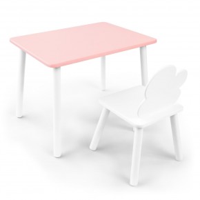 Детский комплект стол и стул «Облачко» Rolti Baby (розовый/белый, массив березы/мдф) в Сысерти - sysert.ok-mebel.com | фото