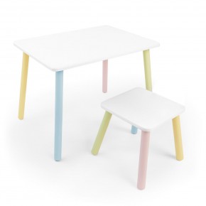 Детский комплект стол и табурет Rolti Baby (белая столешница/белое сиденье/цветные ножки) в Сысерти - sysert.ok-mebel.com | фото