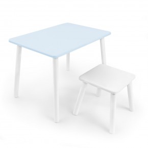 Детский комплект стол и табурет Rolti Baby (голубая столешница/белое сиденье/белые ножки) в Сысерти - sysert.ok-mebel.com | фото