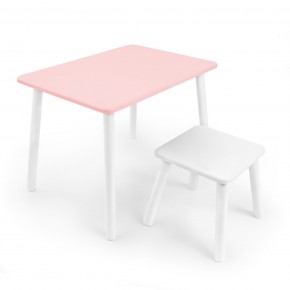 Детский комплект стол и табурет Rolti Baby (розовая столешница/белое сиденье/белые ножки) в Сысерти - sysert.ok-mebel.com | фото