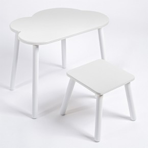 Детский комплект стол ОБЛАЧКО  и табурет Rolti Baby (белая столешница/белое сиденье/белые ножки) в Сысерти - sysert.ok-mebel.com | фото