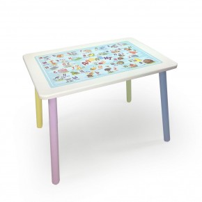 Детский стол с накладкой Алфавит (Белый/Цветной) в Сысерти - sysert.ok-mebel.com | фото 1