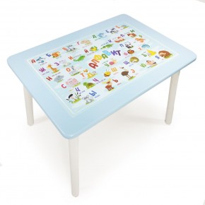 Детский стол с накладкой Алфавит  (Голубой/Белый) в Сысерти - sysert.ok-mebel.com | фото 1