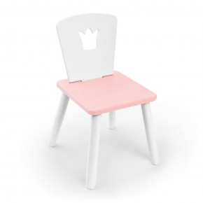 Детский стул Rolti Baby «Корона» (белый/розовый/белый, массив березы/мдф) в Сысерти - sysert.ok-mebel.com | фото 1