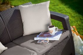 Диван пластиковый Корфу Макс (Corfu love seat max) коричневый в Сысерти - sysert.ok-mebel.com | фото 3