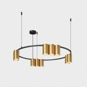 DK4065-BK+SG Подвесной светильник ORBIT , IP20, 10xGU10 LED до 15 Вт, черный + сатинированное золото, алюминий в Сысерти - sysert.ok-mebel.com | фото