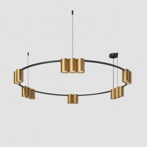 DK4067-BK+SG Подвесной светильник ORBIT, IP20, 15xGU10 LED, до 15 Вт, черный + сатинированное золото, алюминий в Сысерти - sysert.ok-mebel.com | фото 2