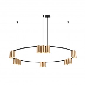 DK4067-BK+SG Подвесной светильник ORBIT, IP20, 15xGU10 LED, до 15 Вт, черный + сатинированное золото, алюминий в Сысерти - sysert.ok-mebel.com | фото 3