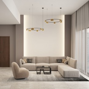 DK4067-BK+SG Подвесной светильник ORBIT, IP20, 15xGU10 LED, до 15 Вт, черный + сатинированное золото, алюминий в Сысерти - sysert.ok-mebel.com | фото 4