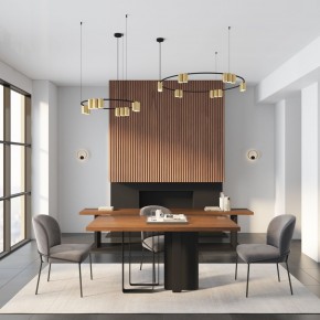 DK4067-BK+SG Подвесной светильник ORBIT, IP20, 15xGU10 LED, до 15 Вт, черный + сатинированное золото, алюминий в Сысерти - sysert.ok-mebel.com | фото 5