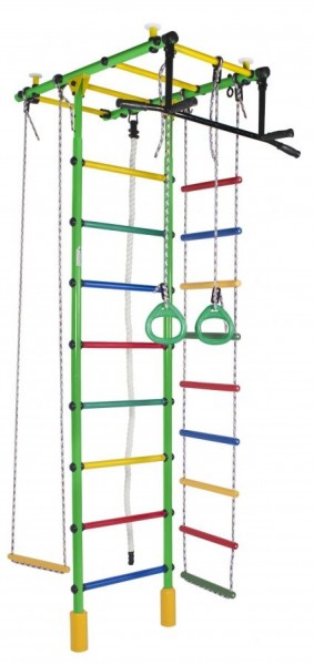 ДСК Атлант цв.салатовый радуга: турник, кольца, канат, трапеция, веревочная лестница в Сысерти - sysert.ok-mebel.com | фото