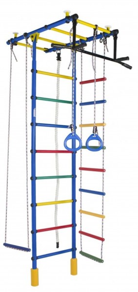 ДСК Атлант цв.синий радуга: турник, кольца, канат, трапеция, веревочная лестница в Сысерти - sysert.ok-mebel.com | фото 1