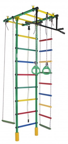 ДСК Атлант цв.зеленый радуга: турник, кольца, канат, трапеция, веревочная лестница в Сысерти - sysert.ok-mebel.com | фото
