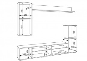 Гостиная Альфа (Дуб крафт золотой/Графит софт) в Сысерти - sysert.ok-mebel.com | фото 3