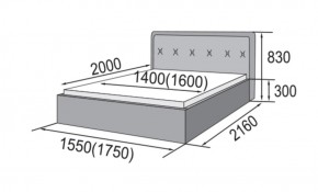 ГРЕТА Кровать 1400 (экокожа бежевая) в Сысерти - sysert.ok-mebel.com | фото 2