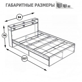 Камелия Кровать 0900, цвет венге/дуб лоредо, ШхГхВ 93,5х217х78,2 см., сп.м. 900х2000 мм., без матраса, основание есть в Сысерти - sysert.ok-mebel.com | фото 3