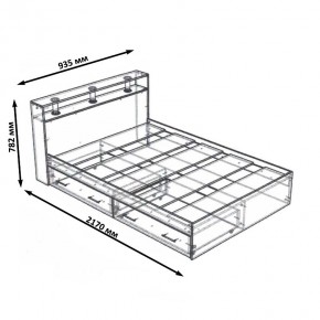 Камелия Кровать с ящиками 0900, цвет дуб сонома, ШхГхВ 93,5х217х78,2 см., сп.м. 900х2000 мм., без матраса, основание есть в Сысерти - sysert.ok-mebel.com | фото 6