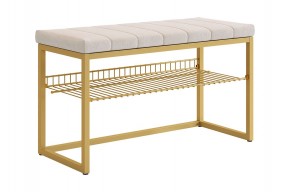КЛАССНАЯ 2 Обувница (золото/крем (велюр)) в Сысерти - sysert.ok-mebel.com | фото