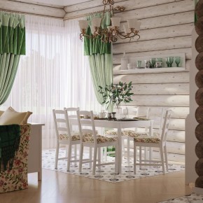 Комлект Вествик обеденный стол и четыре стула, массив сосны, цвет белый в Сысерти - sysert.ok-mebel.com | фото