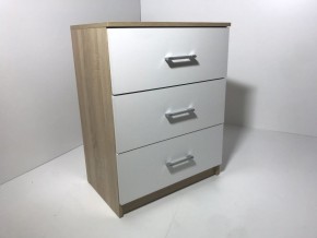 Комод 3 ящика (дуб сонома/белый) в Сысерти - sysert.ok-mebel.com | фото