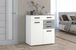 Комод Ева (Белый текстурный/Бетонный камень) в Сысерти - sysert.ok-mebel.com | фото