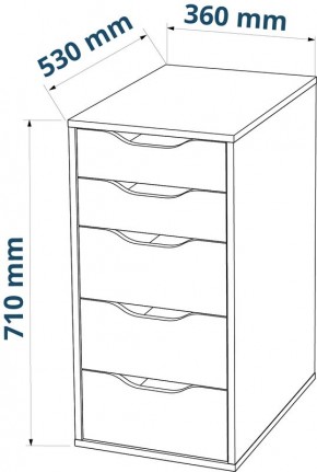 Комод Ингар белый с пятью выдвижными ящиками в Сысерти - sysert.ok-mebel.com | фото 3