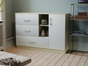 Комод К-3.1 (Дуб сонома/Белый жемчуг) в Сысерти - sysert.ok-mebel.com | фото 2