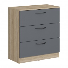 Комод мини Дублин (Дуб Сонома/Графит) в Сысерти - sysert.ok-mebel.com | фото