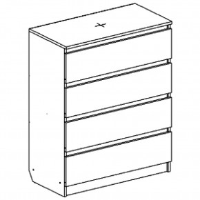 Комод с 4 ящиками "Бьянко" в Сысерти - sysert.ok-mebel.com | фото 3