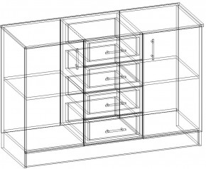 СОФИЯ Комод К1000 2Д (венге/дуб белфорт) в Сысерти - sysert.ok-mebel.com | фото 3