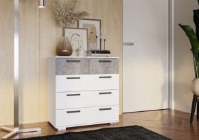 Комод Стандарт-5 NEW (белый/цемент светлый) в Сысерти - sysert.ok-mebel.com | фото 3